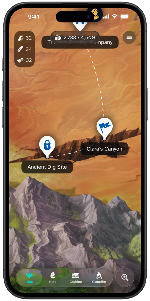 A screenshot showing the map of Land of Livia, which includes a rugged coastline and ocean. There are several map markers displayed and the player is currently attempting a quest called How's the weather.